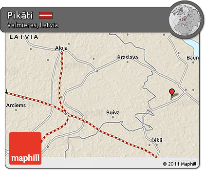 Shaded Relief 3D Map of Pikāti