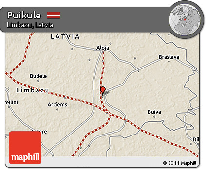 Shaded Relief 3D Map of Puikule