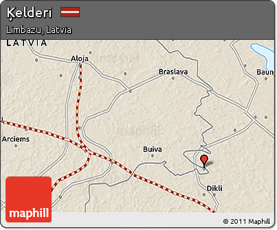 Shaded Relief 3D Map of Ķelderi