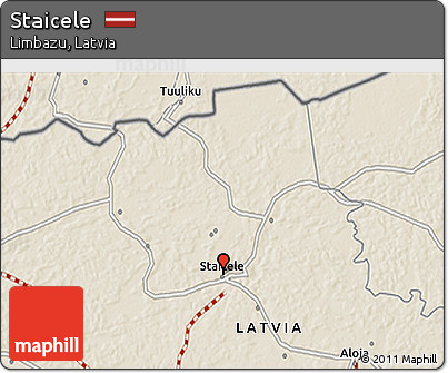 Shaded Relief 3D Map of Staicele