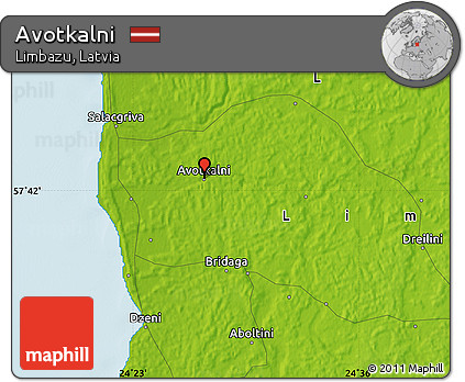 Physical Map of Avotkalni