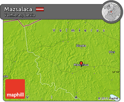 Physical Map of Mazsalaca