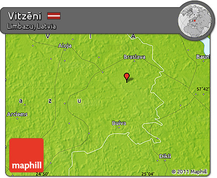 Physical Map of Vitzēni