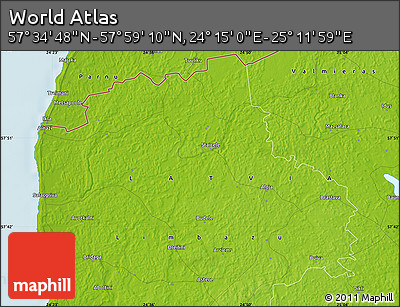 Physical Map of the Area around 57° 46' 59" N, 24° 43' 30" E