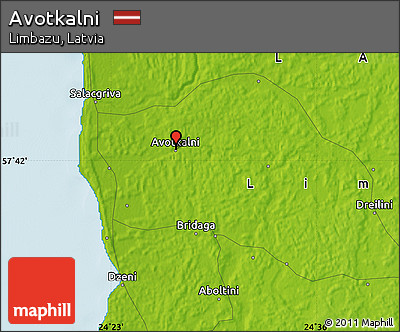 Physical Map of Avotkalni
