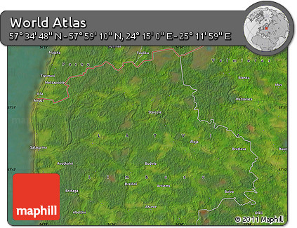 Satellite Map of the Area around 57° 46' 59" N, 24° 43' 30" E