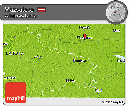 Physical Panoramic Map of Mazsalaca