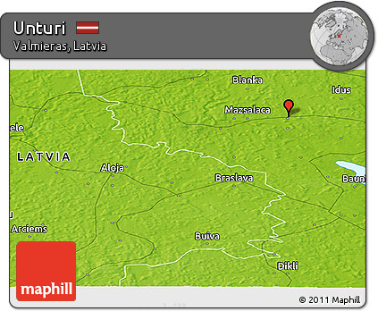 Physical Panoramic Map of Unturi