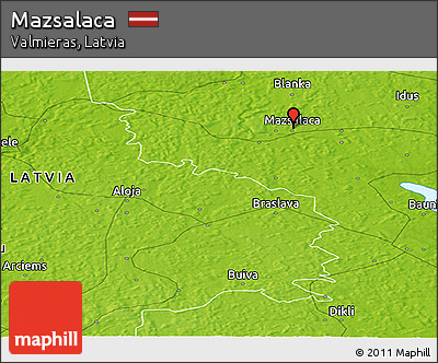 Physical Panoramic Map of Mazsalaca
