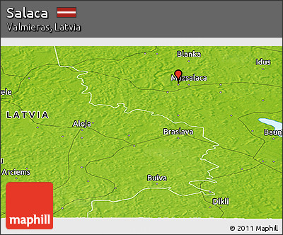Physical Panoramic Map of Salaca