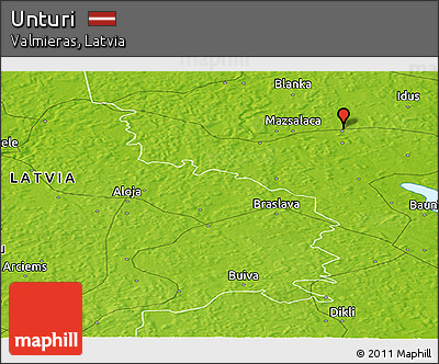 Physical Panoramic Map of Unturi