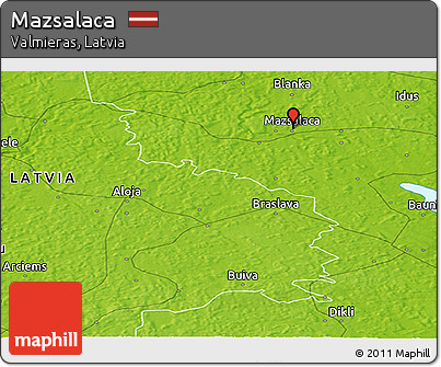 Physical Panoramic Map of Mazsalaca
