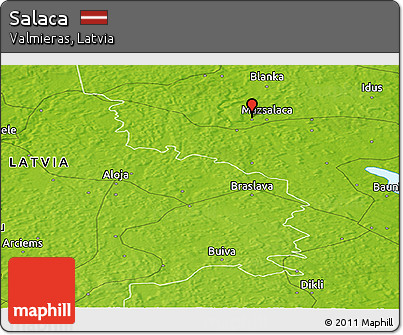 Physical Panoramic Map of Salaca