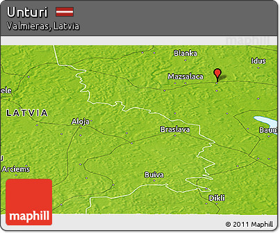 Physical Panoramic Map of Unturi