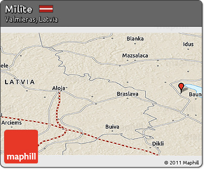 Shaded Relief Panoramic Map of Mīlīte