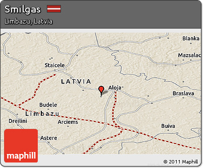 Shaded Relief Panoramic Map of Smilgas
