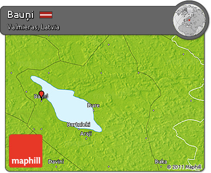 Physical 3D Map of Bauņi