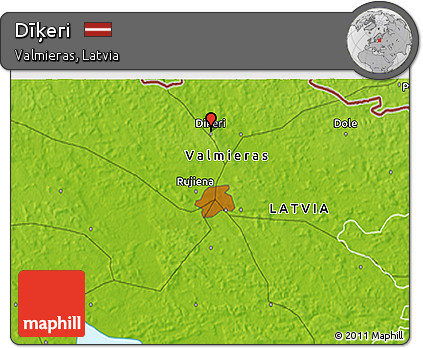 Physical 3D Map of Dīķeri