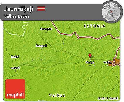 Physical 3D Map of Jaunrūķeļi