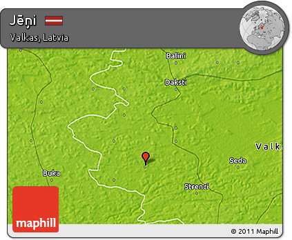 Physical 3D Map of Jēņi