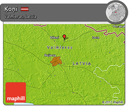 Physical 3D Map of Ķoņi