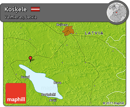 Physical 3D Map of Košķele