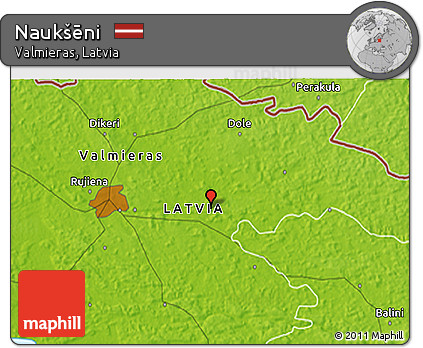 Physical 3D Map of Naukšēni