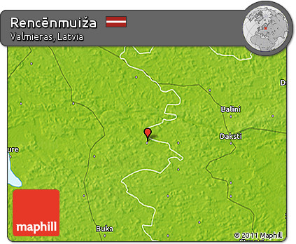 Physical 3D Map of Rencēnmuiža