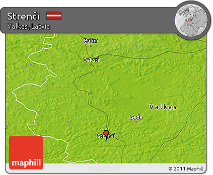 Physical 3D Map of Strenči