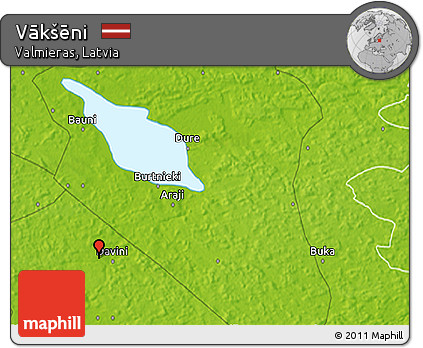 Physical 3D Map of Vākšēni