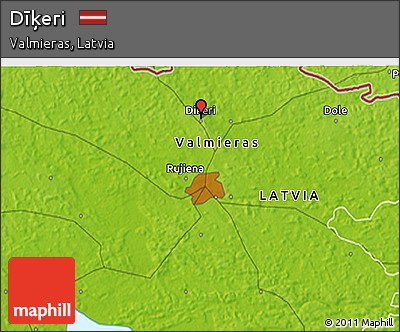 Physical 3D Map of Dīķeri