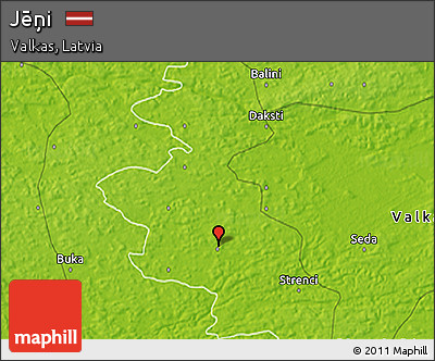 Physical 3D Map of Jēņi