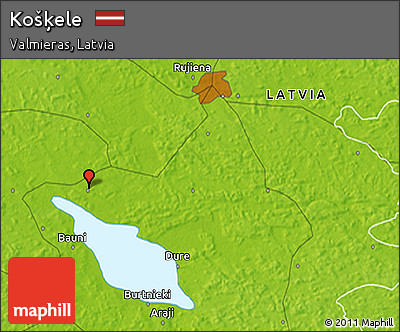 Physical 3D Map of Košķele
