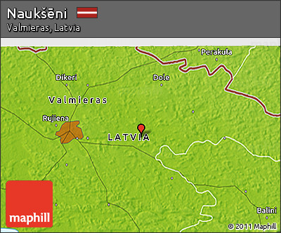 Physical 3D Map of Naukšēni