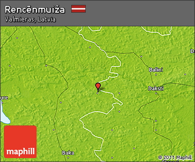 Physical 3D Map of Rencēnmuiža