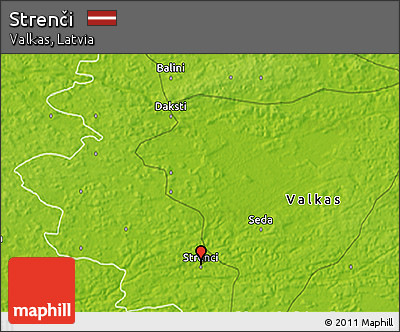 Physical 3D Map of Strenči