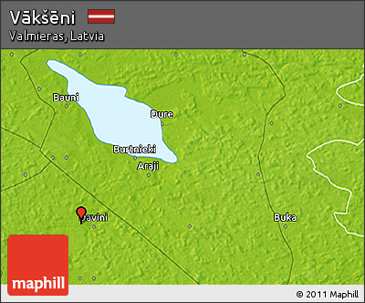 Physical 3D Map of Vākšēni