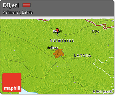 Physical 3D Map of Dīķeri