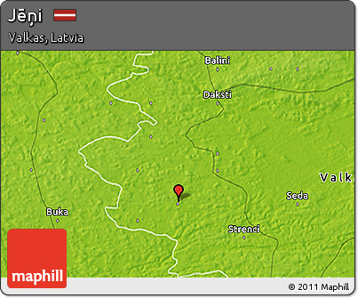Physical 3D Map of Jēņi