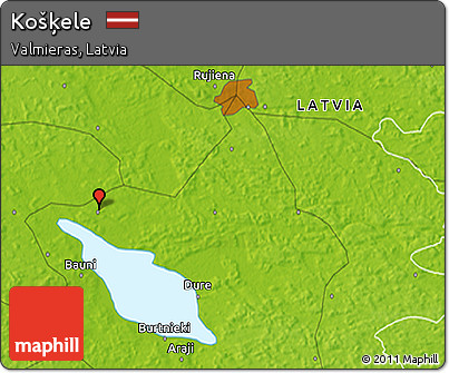 Physical 3D Map of Košķele