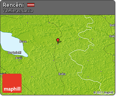 Physical 3D Map of Rencēni