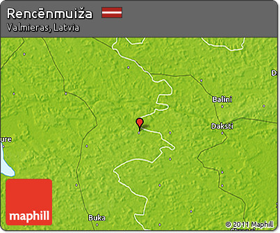 Physical 3D Map of Rencēnmuiža