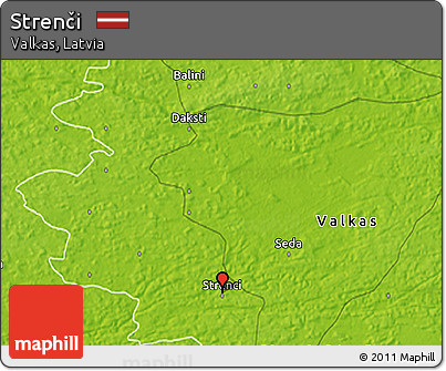 Physical 3D Map of Strenči
