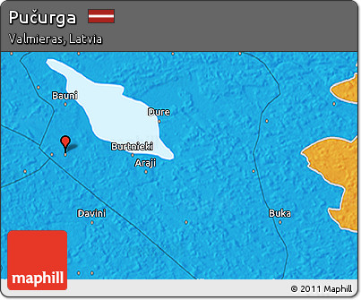Political 3D Map of Pučurga