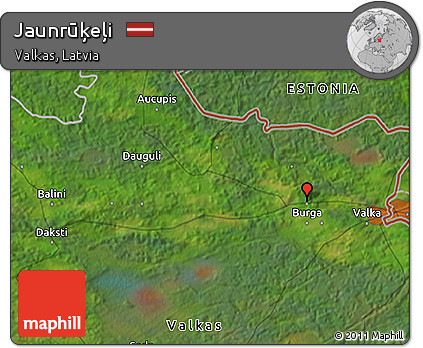 Satellite 3D Map of Jaunrūķeļi