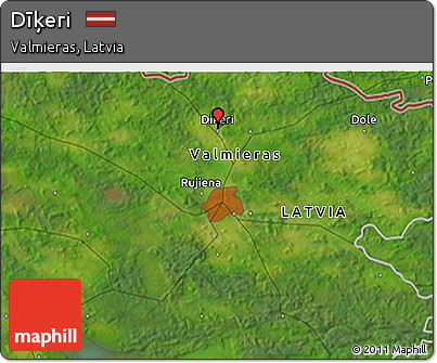 Satellite 3D Map of Dīķeri