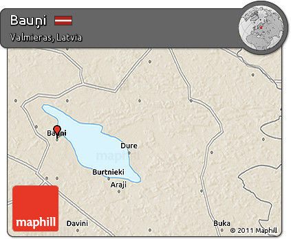 Shaded Relief 3D Map of Bauņi