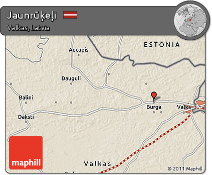 Shaded Relief 3D Map of Jaunrūķeļi