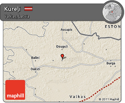 Shaded Relief 3D Map of Kureļi