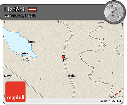 Shaded Relief 3D Map of Lizdēni